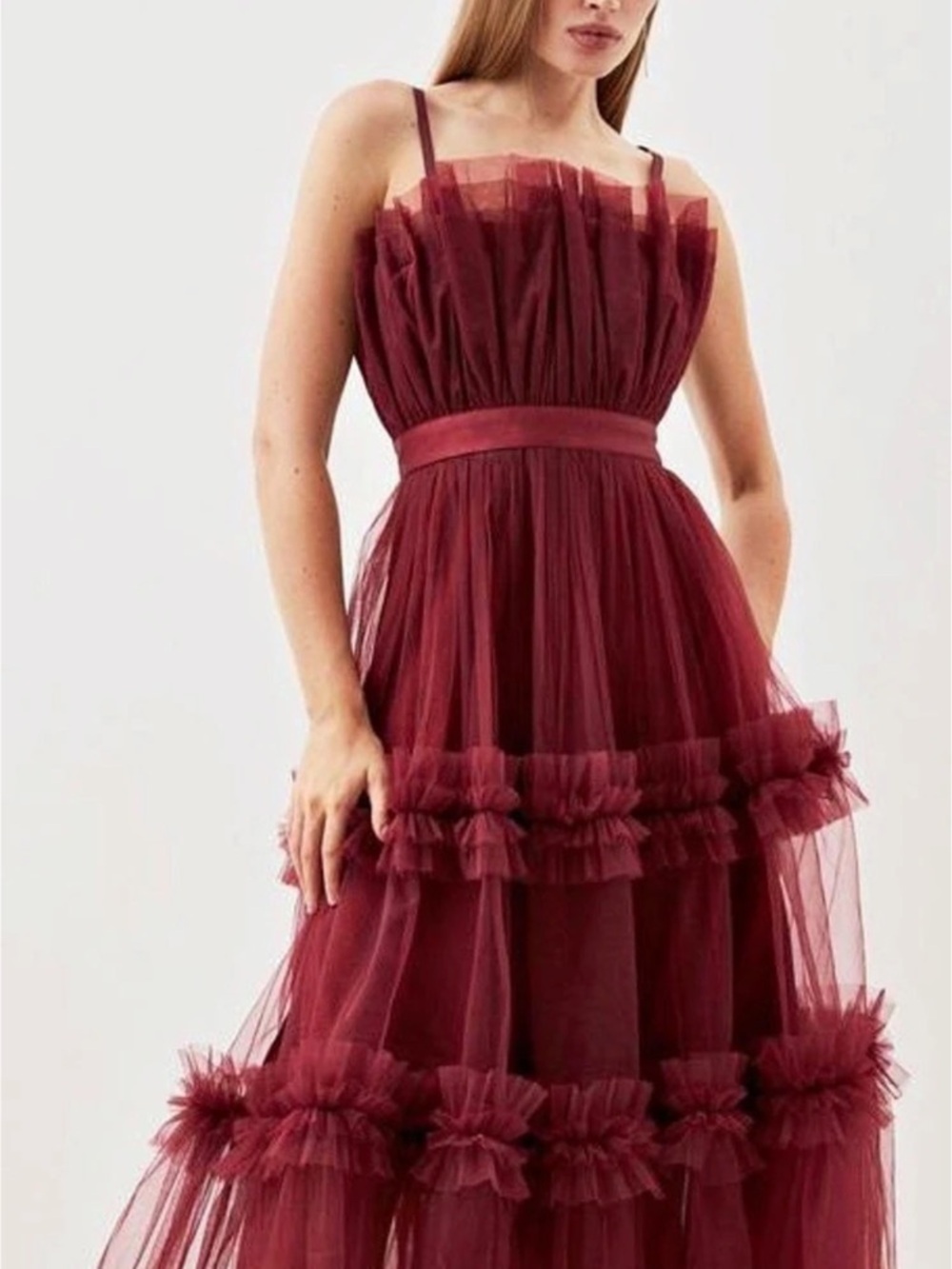 Karen Millen Tiered Tulle Midi Dress